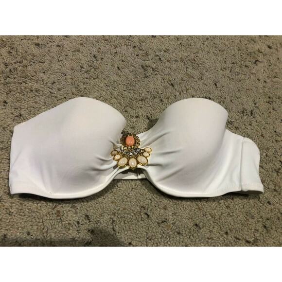 VICTORIA'S SECRET 34C/36B Swim Suit BIKINI TOP JEWEL & Black BOTTOMS Sz M V24 - Picture 5 of 16